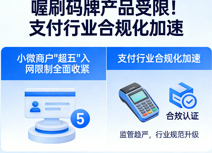 喔刷码牌产品也受限！小微商户“超五”入网限制全面收紧！