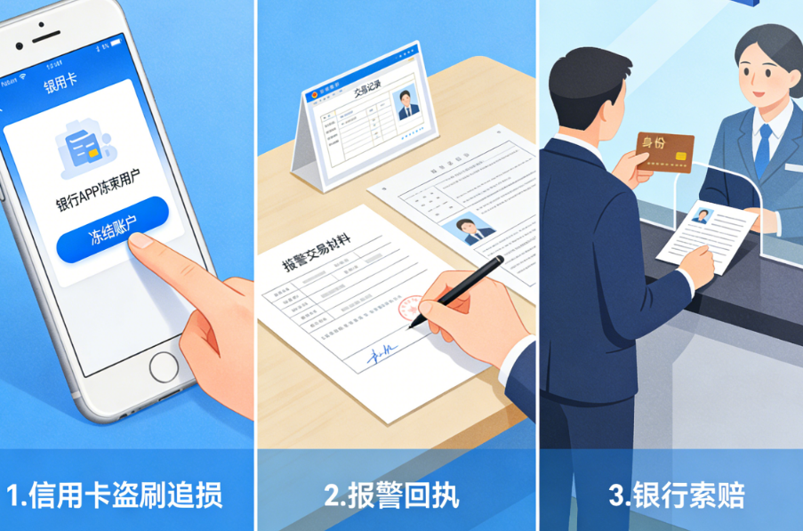 信用卡被盗刷怎么办？最全追损指南，从冻结账户到银行索赔，一文讲清！