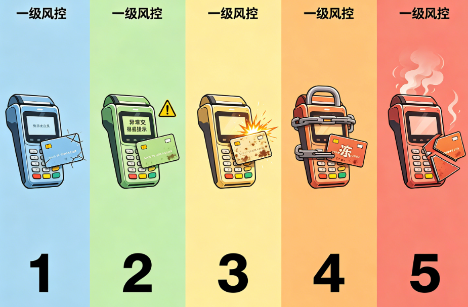 喔刷POS机：信用卡风控短信分五级，收到每一条都代表不同风险信号！