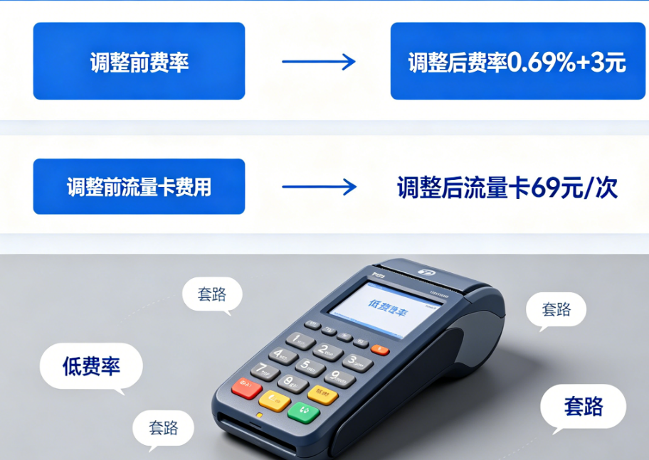 网传某合支付5月1日起涨价：费率升至0.69%+3，流量卡调至69元/次——低费率POS机套路何时休？