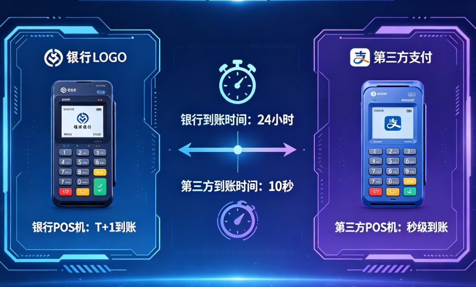 银行POS机为啥不能秒到？第三方POS机秒到的秘密在这里！