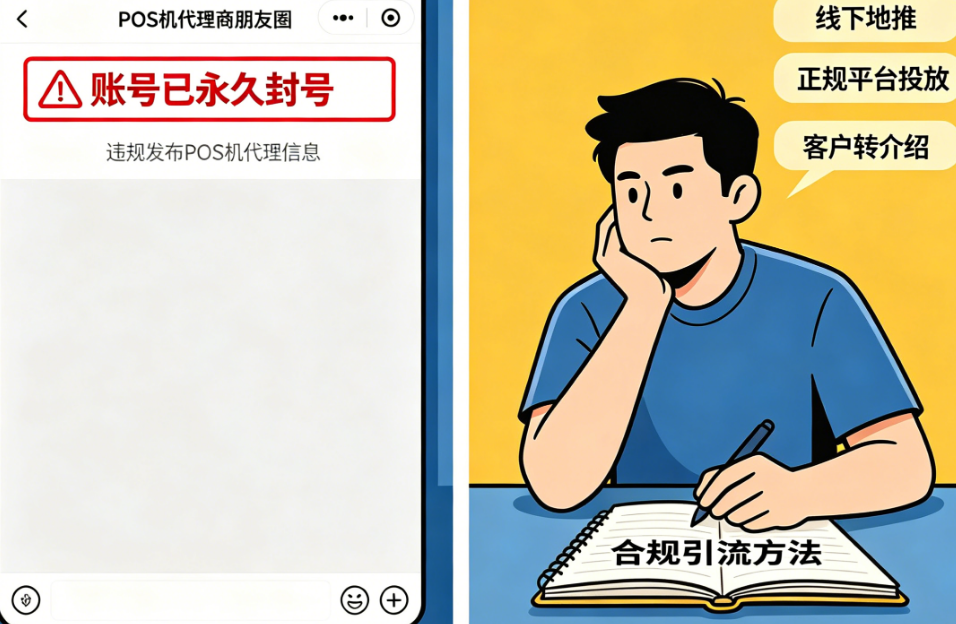 POS机代理商注意：朋友圈发这些内容小心封号！合规引流该怎么做？