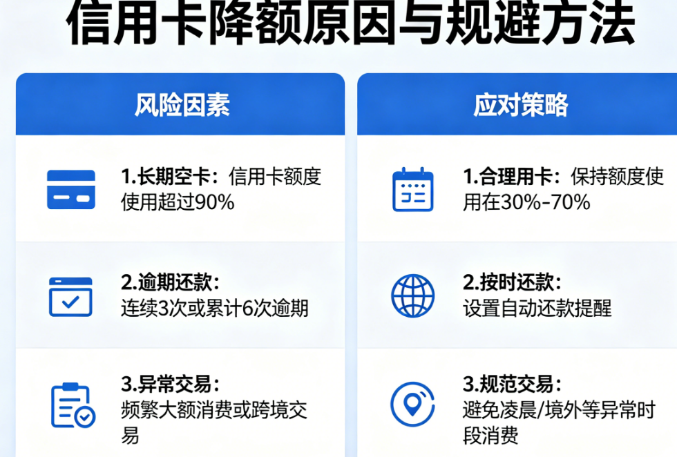 信用卡降额原因是什么，如何规避？