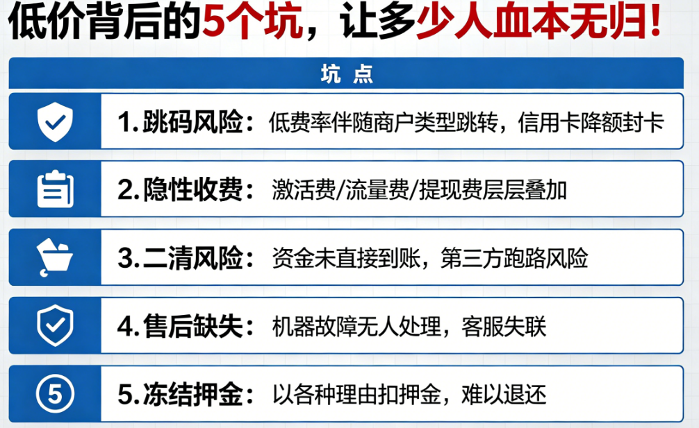 POS机别只看费率了!低价背后的5个坑,让多少人血本无归!